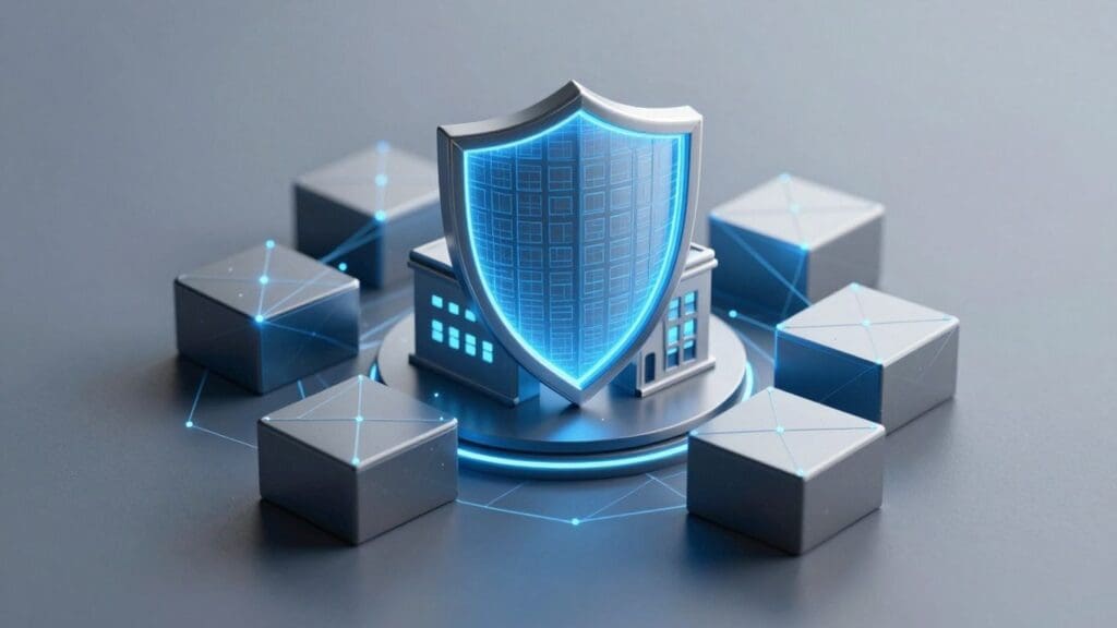 Digital shield protecting a small business building