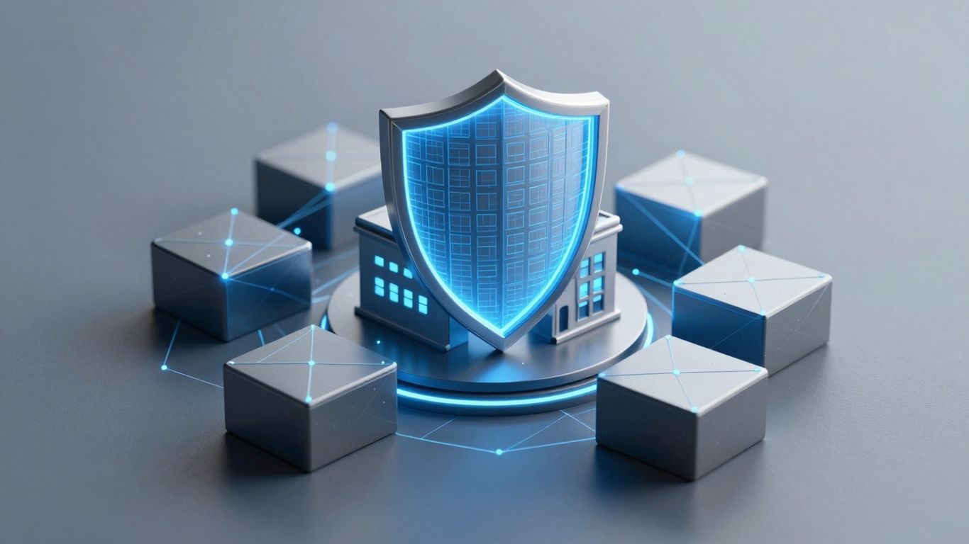 Digital shield protecting a small business building