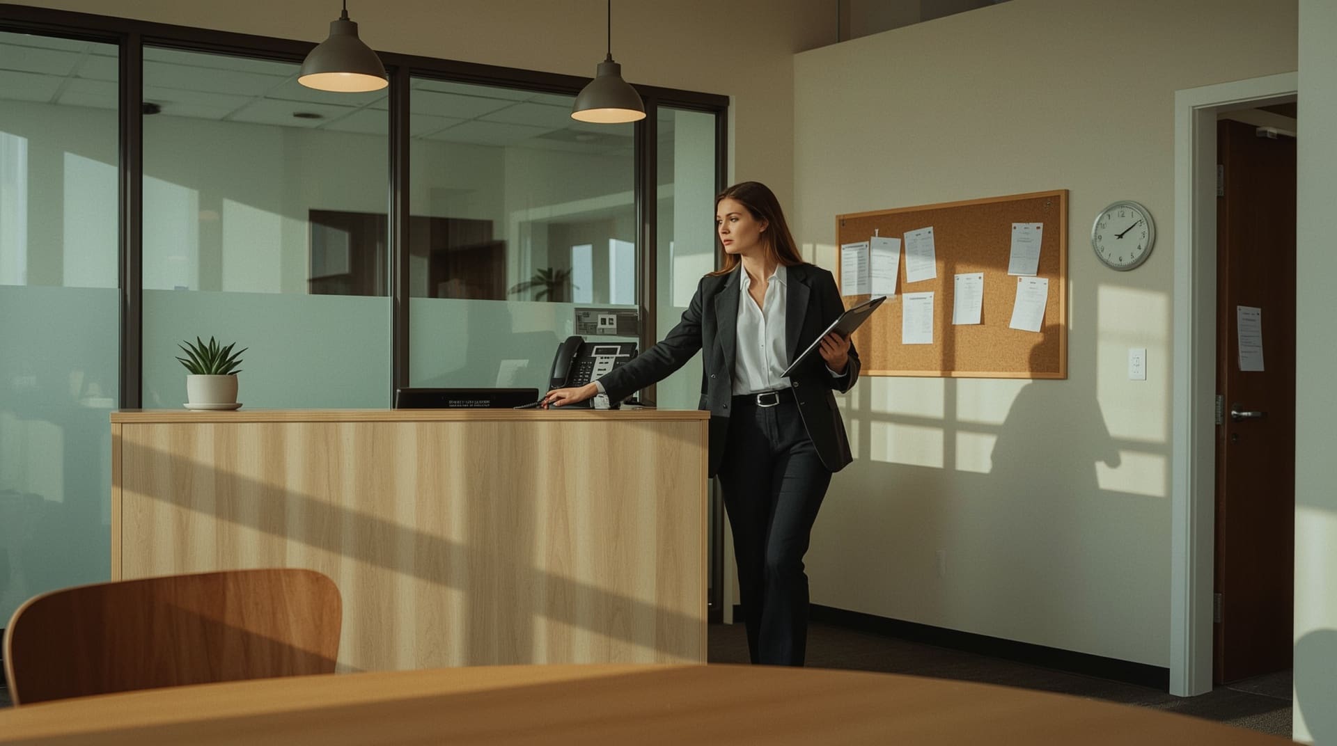 Professional woman in small business office illustrating who benefits from auto-attendant systems
