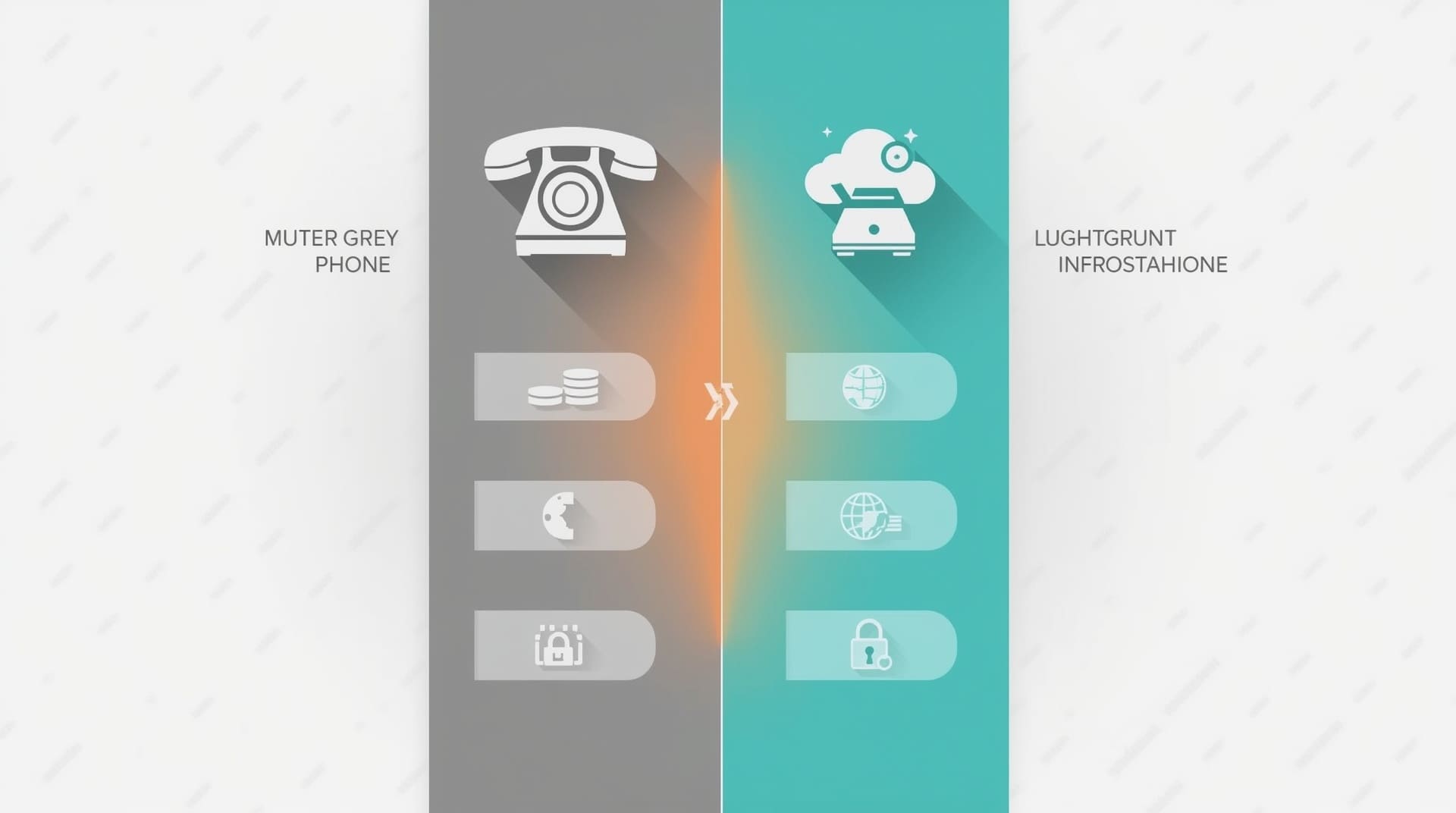 Split infographic comparing traditional phone system versus VoIP business benefits